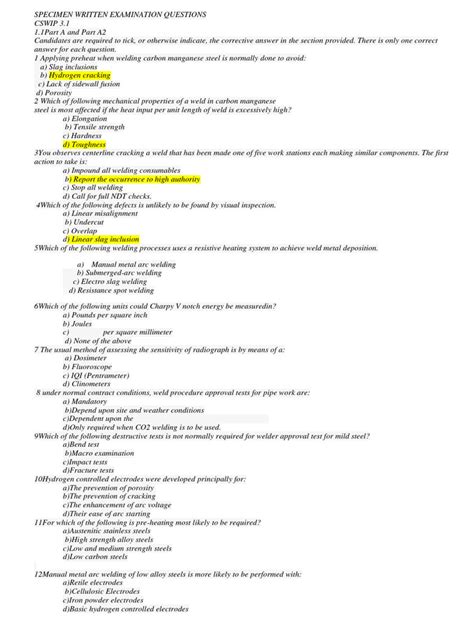 cswip 3.0 exam questions|Exam Practice Questions .